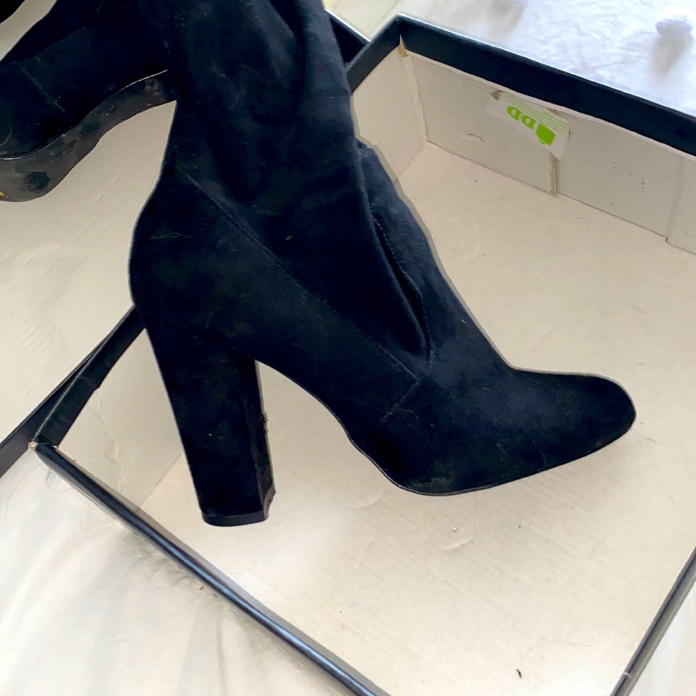 Lulu’s OTK black suede boots